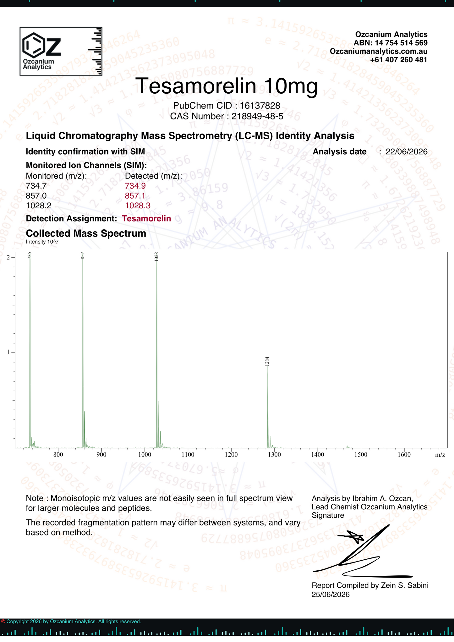 Tesamorelin 10mg